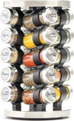 Orii 20 Jar Stainless Steel Rotating Spice Rack - Image 2