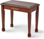 Piano Bench with Waterproof Padded Cushion, Makeup Stools for Vanity, Bench for Living Room/Bedroom (Wood) - Image 2