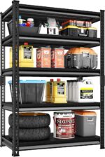 SDXYSTCE Garage Shelving Heavy Duty, 2200 Lbs Loads Garage Storage Shelves Heavy Duty, 5-Tier Metal Shelving Units and Storage for Basement, Retiple Tanks,40''Wx18 Dx72 H,Black - Image 2