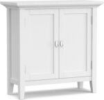 SIMPLIHOME Redmond SOLID WOOD 32 inch Wide Transitional Low Storage Cabinet in White for the Living Room, Entryway and Family Room - Image 2