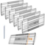 SPEREELER 6 Pack Adjustable Drawer Dividers for Clothes,5" High Expandable From 13-21" Clear Drawer Organizers, PC Plastic Separators for Dresser/Bedroom/Bathroom/Kitchen/Office Storage - Image 2