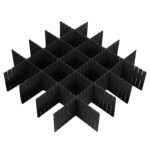 ShineMe Drawer Dividers 8pcs Adjustable Plastic Divider Household Storage Thickening Sub-Grid Finishing Shelves for Home Tidy Closet Stationary Makeup Socks Underwear Scarves Organizer (Black) - Image 2