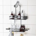 Shower Caddy Hanging, Rustproof Shower Shelves - No Drilling Inside Bath, Extended Length Shower Organizer with Soap Holder; Toothbrush Holder, Black - Image 2