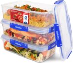 Sistema KLIP IT PLUS Leakproof Food Storage Containers | 2.2 L | Airtight, Stackable & Nestable Meal Prep Containers with Lids | Lunch Boxes | BPA-Free | 3 Count, Blue - Image 2
