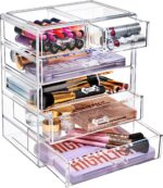 Sorbus Acrylic Makeup Organizer Set, 6-Drawer Vanity & Countertop Cosmetic Storage with Small & Wide Drawers, Clear Makeup Storage for Brushes, Lipsticks, Jewelry – Holiday Gift for Women & Teens - Image 2