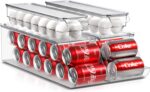 Sorbus Soda Can Organizer for Refrigerator & Egg Holder for Fridge Set, 2 Stackable Can Holder Dispenser Holds 12 Cans Each & 2 Egg Holders with Lid holds 14 eggs for Fridge, Pantry, Freezer, BPA-Free - Image 2