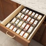 SpaceAid Spice Drawer Organizer with 24 Spice Jars, 378 White Minimalist Spice Labels, 4 Tier Seasoning Rack Tray Insert for Kitchen Drawers, 11.25" Wide x 17.5" Deep - Image 2