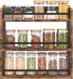 Spice Rack Wall Mounted, Wood 3 Tier Spice Rack for Countertop, Vertical Spice Organizer for Spice Jars and Seasonings, Hanging Spice Shelf for Kitchen Cabinet, or Pantry, Rustic Brown - Image 2