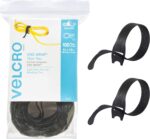 VELCRO Brand ONE-WRAP Cable Ties, 100Pk, 8 x 1/2" Black Cord Organization Straps, Thin Pre-Cut Design, Wire Management for Organizing Home, Office and Data Centers - Image 2