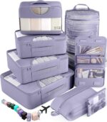 Veken 8 Set Packing Cubes for Travel Essentials, Suitcase Organizer Bags in 4 Sizes, Carry-On Luggage Accessories with Large Laundry & Hanging Toiletry Bag, Must-Have for Airplane, Road Trip & Camping - Image 2