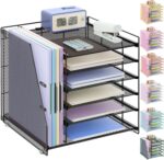 gianotter Desk Organizers and Accessories, 6-Tier Paper Organizer with File Holder, Document Organizer, Office Decor, Home Office Essentials(Black) - Image 2