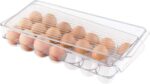 iDesign Clear Plastic Egg Holder for Fridge with Lid - 21 Egg Storage Container Organizer Bin - Image 2