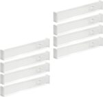 mDesign Expandable Kitchen Drawer Divider with Foam Ends, Adjustable Drawer Dividers with Strong Secure Hold, Dividers Lock in Place to Organize Drawers - Ligne Collection - 8 Pack - White - Image 2