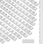 12 Pack 25 Inch Dual Track Upright Wall Shelving System Shelf Bracket Twin Slot Shelf Rail Twin Track Upright Heavy Duty Support System for Pantries, Linen Closets, Laundry Rooms (White) - Image 2