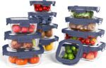 12-Pack Glass Containers with Tempered Lids – Borosilicate, Oven-Safe(-4°F~950°F), Airtight, BPA-Free, Multi-Size for Meal Prep, Dishwasher Safe (Blue) - Image 2