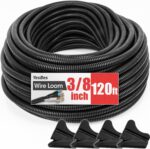 120 FT Wire Loom 3/8 Inch, Split Wire Loom Tubing Wire Conduit, Wire Protector Tubing – Black - Image 2