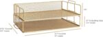BLU MONACO Gold Mesh Paper Tray – Set of 2 Stackable Letter Trays – Durable Metal Desk Organizer for Home, Office & School – Stylish Document Holder, File Storage, and Workspace Organizer - Image 7