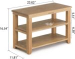 Small Shoe Rack Bench, Wooden Shoe entryway Bench, Shoe Organizer for Hallway, Living Room(Natural, 23.62”) - Image 4