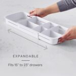 YouCopia DrawerFit Sliding Drawer Tray with Adjustable Dividers, Expandable Kitchen Storage Organizer, Speckled White - Image 4