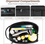 Travel Toiletry Bag for Men and Women, Travel Shaving Dopp Kit Water-resistant Bathroom Toiletries Organizer PU Leather Cosmetic Bags (Black) - Image 4