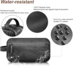 Travel Toiletry Bag for Men and Women, Travel Shaving Dopp Kit Water-resistant Bathroom Toiletries Organizer PU Leather Cosmetic Bags (Black) - Image 5