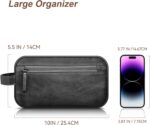Travel Toiletry Bag for Men and Women, Travel Shaving Dopp Kit Water-resistant Bathroom Toiletries Organizer PU Leather Cosmetic Bags (Black) - Image 10