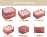 Vercord 7 Set Travel Packing Organizers Cubes Luggage Suitcase Organizer Bags Clothes Underwear Cube Shoe Pouch Pack Pink Leopard - Image 3