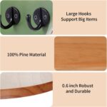 Key and Mail Holder for Wall Decorative, Wooden Boho Key Hanger with Shelf, Unique Two-Tone Circular Design Entryway Key Rack - Brown & Green - Image 7