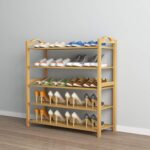 UDEAR Bamboo Shoe Rack 5-Tier Shoe Storage Organizer Entryway Shoe Shelf - Image 3