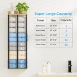 Towel Racks for Bathroom Wall Mounted, 3 Bar Wall Towel Rack for Rolled Towels, Metal Towel Holder with Wooden Shelf, Sturdy and Large Capacity, Towel Storage Organizer - Image 5