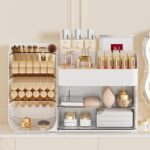 Makeup Organizer with Brush Holder for Vanity,Countertop Makeup Organizer with Drawers,Spacious Cosmetic Display Case,Perfect Storage Solution for Your Beauty Essential - Image 4