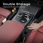 Coverado Universal Car Seat Gap Filler Organizer, Premium Suede Leather Car Seat Side Gap Filler, Seat Gap Storage Box for Suv Truck, Car Interior Accessories, Black-1pc - Image 4