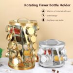 TINMIX Portable Stainless Steel Spice Rack with 16 Spice Jars Included Revolving Spice Organizer for Kitchen Tower Storage Rack for Spices and Seasoning Gold - Image 4