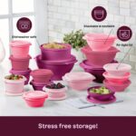 Tupperware Heritage Collection, New 36 Piece Food Storage Container Set in Vintage Pink, Dishwasher Safe and BPA Free (18 containers, 18 lids) - Image 5