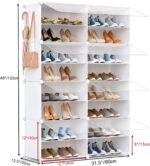 Shoe Storage,32 Pairs Shoe Rack Organizer for Closet Shoe Cabinet with Door Shoe Shelves for Closet,Entryway,Hallway,Bedroom - Image 4