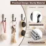20-Pack Towel Hooks for Bathroom, Heavy Duty Black Metal Wall Hooks for Robe, Coat, Kitchen, Closet, Garage Organizer - Image 3