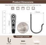 20-Pack Towel Hooks for Bathroom, Heavy Duty Black Metal Wall Hooks for Robe, Coat, Kitchen, Closet, Garage Organizer - Image 4