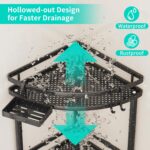 HapiRm Standing Corner Shower Caddy - 3 Tier Shower Organizer Corner with Soap Holder and 4 Hooks, Rustproof Bathroom Storage Shelves with Adhesives, Black - Image 5