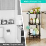 HapiRm Standing Corner Shower Caddy - 3 Tier Shower Organizer Corner with Soap Holder and 4 Hooks, Rustproof Bathroom Storage Shelves with Adhesives, Black - Image 6
