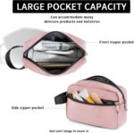 XQXA Toiletry Bag for Men, Hanging Dopp Kit Water Resistant Travel makeup Bag for women, Mens Travel Bag Shaving Bag for Toiletries Accessories (01-Pink) - Image 3