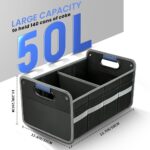 Car Trunk Organizer for SUV, Car Storage Organizer Reinforced Handles, Collapsible Multi-Compartment Foldable and Waterproof Car Organizer for Car Suv, Sedan, Truck, Minivan - Image 3