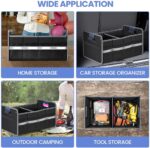 Car Trunk Organizer for SUV, Car Storage Organizer Reinforced Handles, Collapsible Multi-Compartment Foldable and Waterproof Car Organizer for Car Suv, Sedan, Truck, Minivan - Image 6
