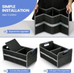 Car Trunk Organizer for SUV, Car Storage Organizer Reinforced Handles, Collapsible Multi-Compartment Foldable and Waterproof Car Organizer for Car Suv, Sedan, Truck, Minivan - Image 7