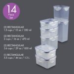 LOCK & LOCK Easy Essentials Food Storage lids/Airtight containers, BPA Free, 14 Piece - Tall Rectangle, Clear - Image 3