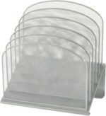 Safco Onyx Desk Organizer with 5 Vertical Sections, File Organizer for Home, Office, Classroom & More, Steel Mesh Construction, Silver - Image 3
