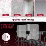 Adhesive Shower Caddy, Shower Shelves with 16 Hooks, Rustproof Shelf Wall Corner Racks for Inside Bath, No Drilling & Sleek Bathroom Organizers and Storage Caddies Soap Holder, 2 Pack - Image 7