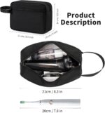 Travel Toiletry Bag, Small Cosmetic Bag, Hanging Water-Resistant Organizer for Men & Women, Ideal for Makeup, Shaving Kit, Gym Essentials & Travel Accessories (Black) - Image 3