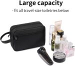 Travel Toiletry Bag, Small Cosmetic Bag, Hanging Water-Resistant Organizer for Men & Women, Ideal for Makeup, Shaving Kit, Gym Essentials & Travel Accessories (Black) - Image 5