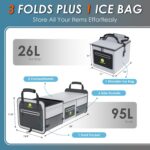 95L Car Trunk Organizer & Storage With 26L Ice Pack, Waterproof Foldable | Trunk Organizers for SUVs & Cars, Car Storage Organizer, Great Gift for Drivers (Gray-M004) - Image 7