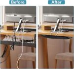 Under Desk Cable Management Net, 36PCS Under Table Cord Management Mesh Organizer Flexible Wire Hiders, Extra Large Capacity Wire Management Kit Under Desk, Fits Most Tables - Image 4